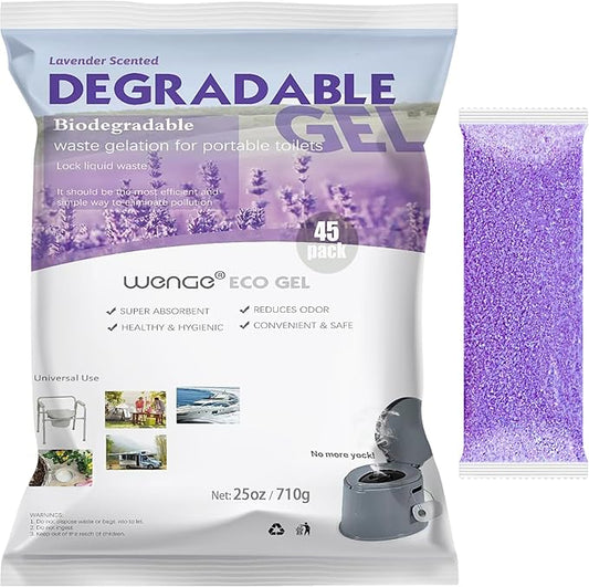 Wenge Portable Toilet Powder, Pee Powder Solidify Body Fluids in 1 Min, Easy to Port Waste Liquid, for Camping Portable Toilet, Solidifies Urine & Diarrhea in Pet Loo
