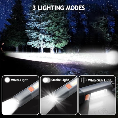 Rechargeable LED Flashlights High Lumens, 20,000 Lumens Super Bright Flashlight with USB Cable and Hook, 3 Modes, Waterproof Flash Light Handheld Powerful Flashlight for Home Camping Emergencies