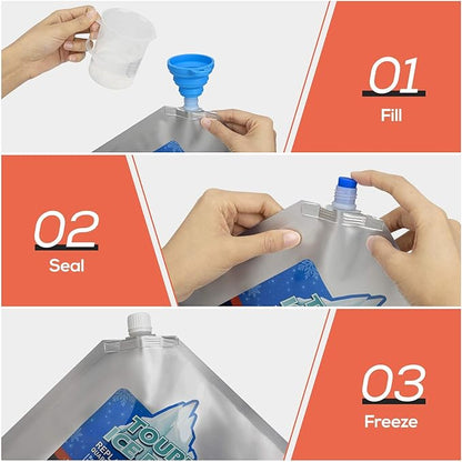 TOURIT Reusable Ice Pack for Coolers Long Lasting Cooler Ice Packs for Cooler Bag Lunch Bags/Boxes, Cooler Backpacks, Freezer Packs for Coolers