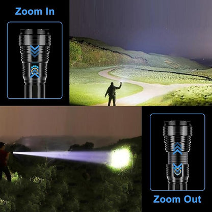 Flashlights High Lumens, LED Flashlight Rechargeable Super Bright 40000 Lumens XHP70.2, High Power Tactical Flashlights, Powerful Handheld Emergency Flashlight for Camping Hiking Gift