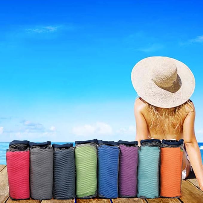 HOEAAS 2 Pack Microfiber Camping Towels, Quick Dry Towel, Super Absorbent Ultra Compact Travel Towel Soft Lightweight Sports Towel for Sweat Fast Drying Towels for Pool,Gym,Hiking,Backpacking,Fitness