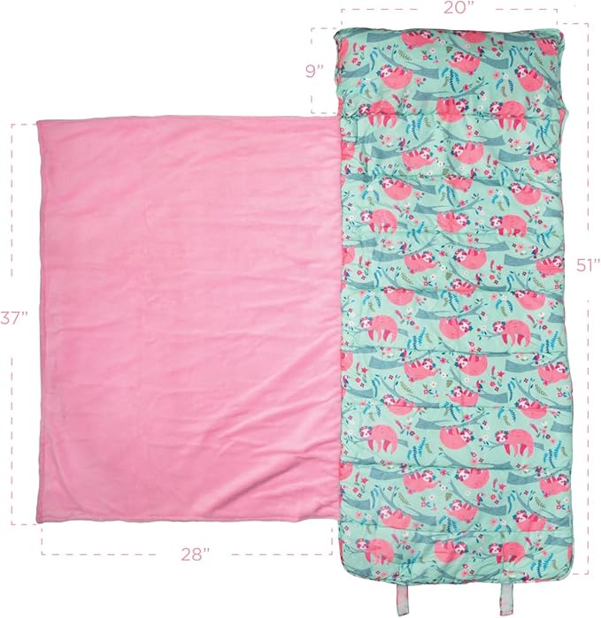 Stephen Joseph, Toddler All Over Print Nap Mat with Soft Blanket and Removable Pillow for Boys & Girls, Kids Sleeping Bag for Elementary, Daycare, Preschool with Carry Handle