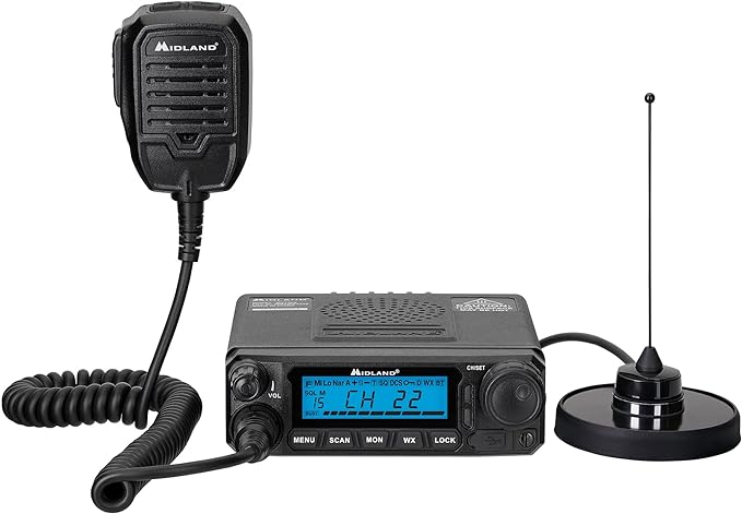 Midland – MXT500-50 Watt GMRS MicroMobile® Two-Way Radio - Farms Ranches Overlanding Trails Off-roaders - 8 Repeater Channels - Compact Design External Magnetic Mount 2.1dB Unity Gain Antenna