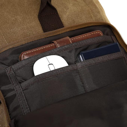 Gym Duffle Bag Backpack 4-Way Vintage canvas with Shoes Compartment for travel Sport Hiking laptop (Vintage coffee) X-Large