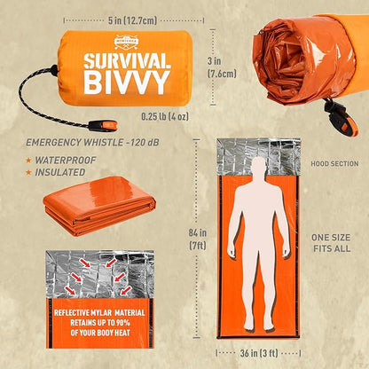 Emergency Survival Bivvy, Sleeping Bag, Hiking Essentials, Bivy Sack, Outdoor Gear and Equipment, Camping Accessories.