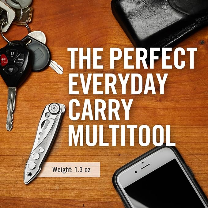 LEATHERMAN, Skeletool KBX Pocket Multitool with Knife and Bottle Opener, Stainless Steel