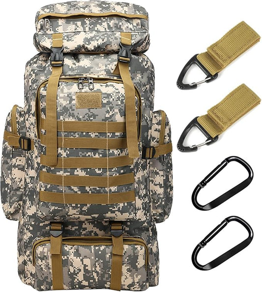 70L Waterproof Hiking Daypack Large Hiking Backpack, Hunting Camping Rucksack Backpack for Men Outdoor Sports Backpack (Urban Camouflage)