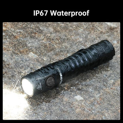 Wurkkos FC11C Led Flashlight Rechargeable High Lumen 1200, Small Powerful Flashlight USB C, Super Bright EDC Flashlight IP67 Waterproof, 155Meters Beam Distance, 90 High CRI Flashlight(5000K)