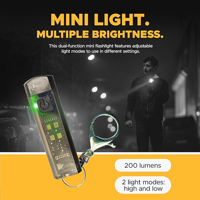 200 Lumen Rechargeable Keychain Flashlight Waterproof