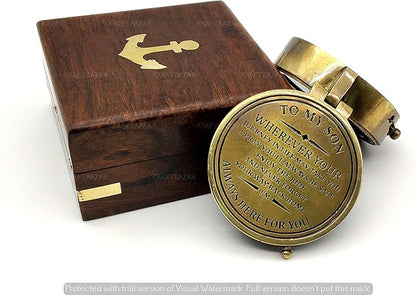 Engraved Brass to My Son Compass,My Son,to My Son,Son from Dad,Gift for Son,Father Son Gift,Mother Son Gift,Love Mom,Son from Mom, Love Dad