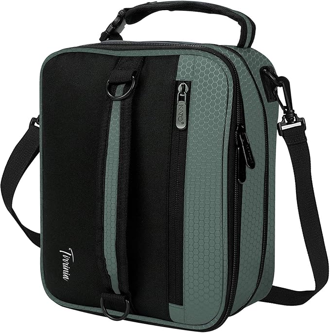 Expandable Insulated Lunch Bag, Leakproof Flat Lunch Cooler Tote with Shoulder Strap for Men and Women, Suitable for Work & Office by Tirrinia, Grey