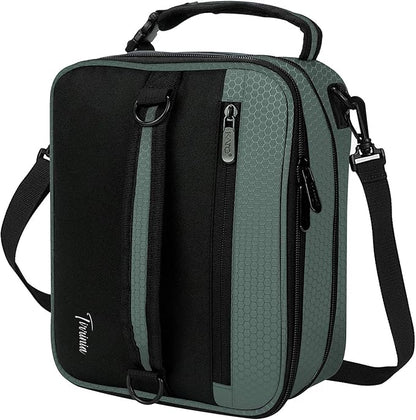 Expandable Insulated Lunch Bag, Leakproof Flat Lunch Cooler Tote with Shoulder Strap for Men and Women, Suitable for Work & Office by Tirrinia, Grey