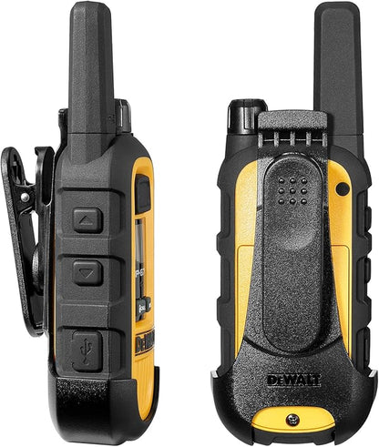 DEWALT DXFRS300 1 Watt Heavy Duty Walkie Talkies with Headsets - Waterproof, Shock Resistant, Long Range & Rechargeable Two-Way Radio with VOX (4 Pack) (2DXFRS300-SV1)