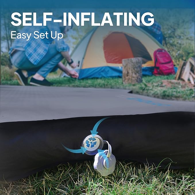 LOSTHORIZON Tesla Camping Air Mattress with Foam, Self Inflating Sleeping Pad, 4.5" Thick, with Air Pump, Model 3