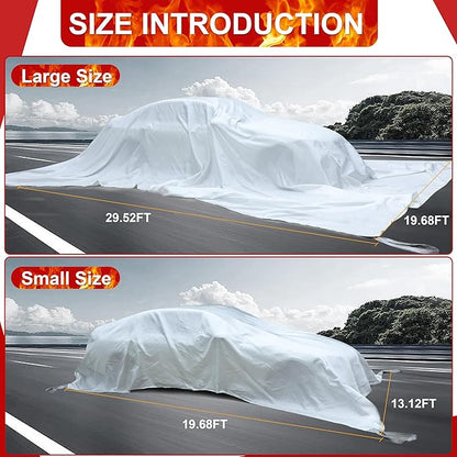 Azazccm Emergency Fire Blanket for Car, Large Fiberglass Fire Extinguisher Blanket, Survival Safety Fire Suppression Blanket for Electric Vehicle Truck Automotive Conflagration (13.12x19.68FT)