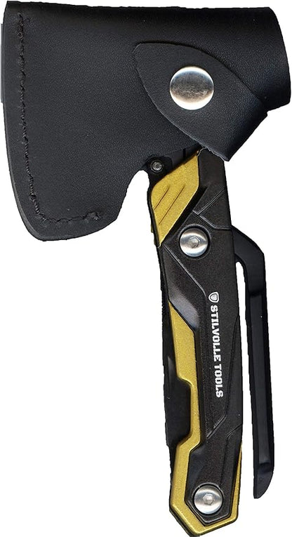 Axe 9 ax with 9-Featured Multi-Tool Hammer, Wrench, Wire Cutter, ax, Bottle Opener, Phillips Screwdriver, Flat-Blade Screwdriver, Nail File, Saw, Knife