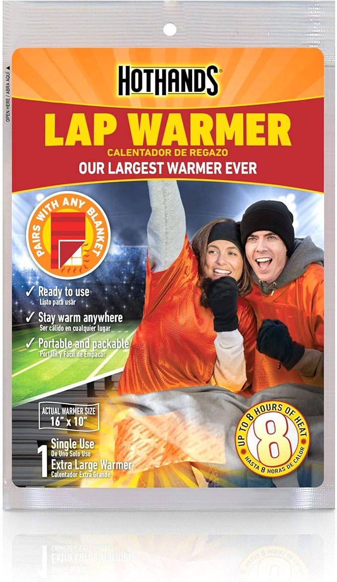 HotHands Lap Warmer, Largest Warmer 16" X 10" & Body & Hand Super Warmers - Long Lasting Safe Natural Odorless Air Activated Warmers - Up to 18 Hours of Heat - 10 Individual Warmers