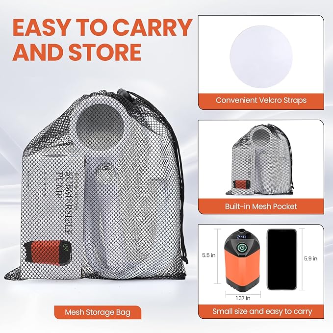 B013 Portable Camping Shower - Stay Clean and Refreshed Anywhere with Our Camp Shower, Camping Shower Bag, and Outdoor Camping Shower for Your Next Adventure (Orange)