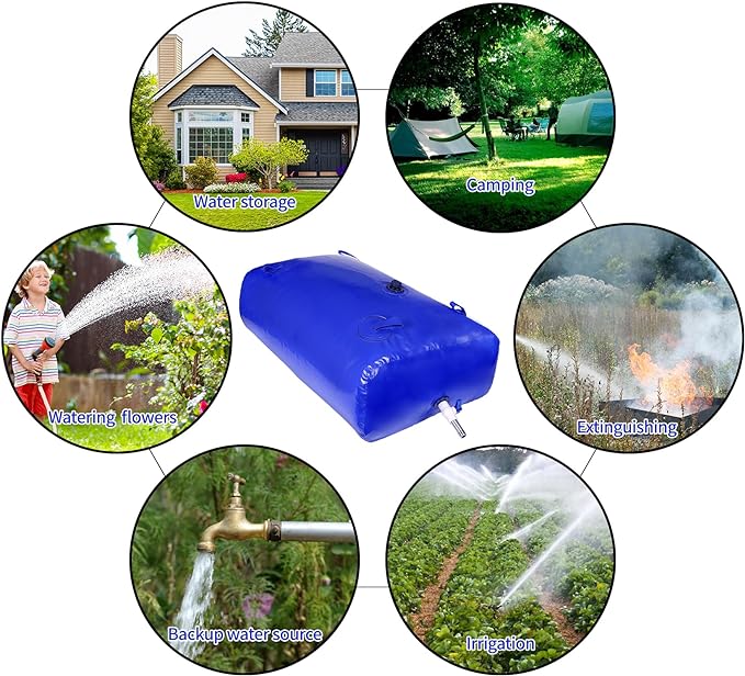 3000 L/792.5 gal Water Bladder Storage Containers, Foldable Portable Water Tank Large Capacity Soft Water Bag, Drought Resistance, Fire Prevention, Emergency Water