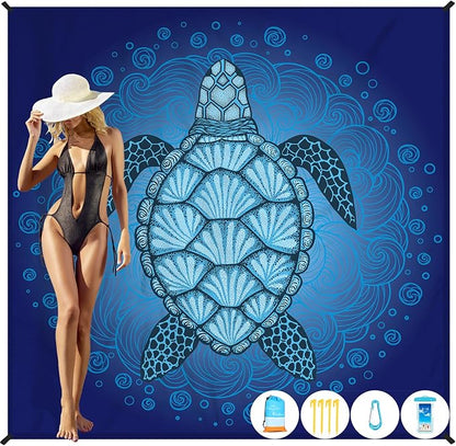 Beach Blanket Oversized Extra Large 78" X 81",Waterproof Sandproof Beach Blanket 1-7 Adults Lightweight Durable for Travel Camping Hiking Picnic