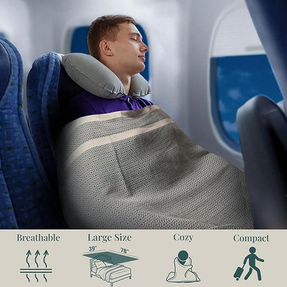 Cotton Travel Towel Quick Drying Camping Pool Hiking Large Size 39" x 78" Compact Vacuum Pack Lightweight Absorbent Breathable Keep Warm Blanket