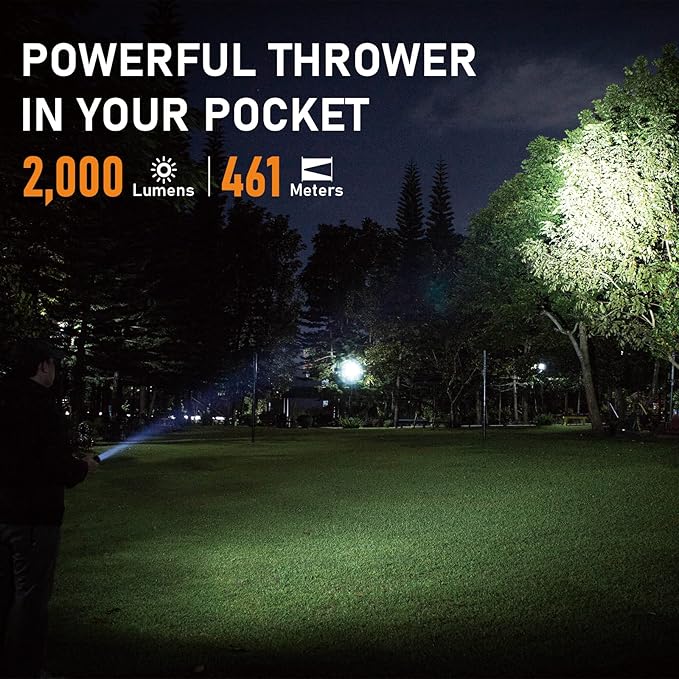 sofirn IF19 Small Flashlight Rechargeable 2000 Lumens, Flashlight Super Bright with SST40 LED, TIR Lens, for Emergency, Outdoor Rescue, Searching, Camping, Hiking
