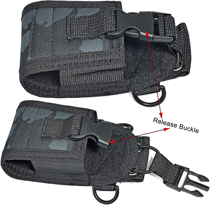 HYS Radio Holster with Strap, Walkie Talkie Pouch Nylon Case Holder, Shoulder Strap fits for GPS Radio, Motorola GP88S baofeng UV82 Midland Icom Two Way Radio
