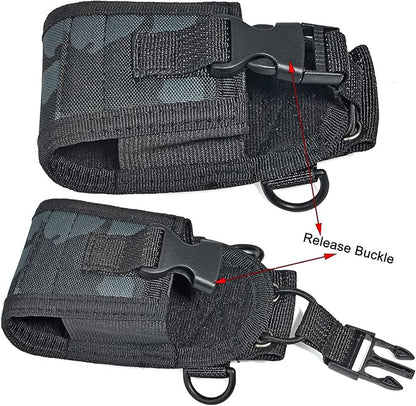HYS Radio Holster with Strap, Walkie Talkie Pouch Nylon Case Holder, Shoulder Strap fits for GPS Radio, Motorola GP88S baofeng UV82 Midland Icom Two Way Radio