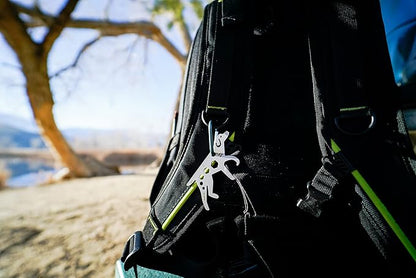 UST Tool-a-Long Multi-Tool Carabiners with Durable, Compact Stainless Steel Construction for Hiking, Kayaking, Camping, Travel and Outdoor Survival