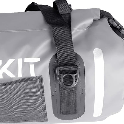Waterproof Duffle Bag Travel Dry Bag 500D PVC for Motorcycle Tail Kayaking Rafting Boating Swimming Camping Hiking Beach Fishing (Grey, 60L)