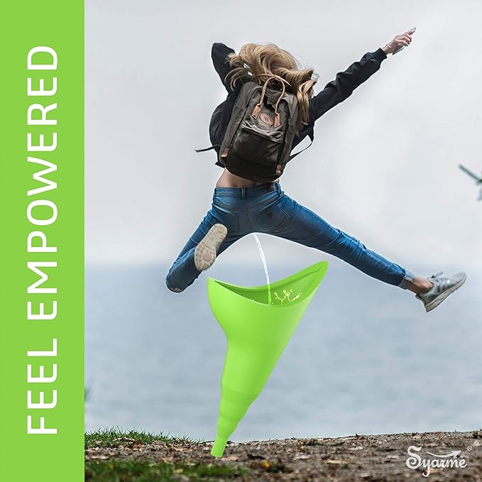 Female Urination Device,Portable Reusable Urinal Funnel with Extension Tube,Small Folding Storage,Suitable for Travel, Festivals, Camping,Traffic Jams,Etc,Includes Waterproof Bag,Waterproof Cup