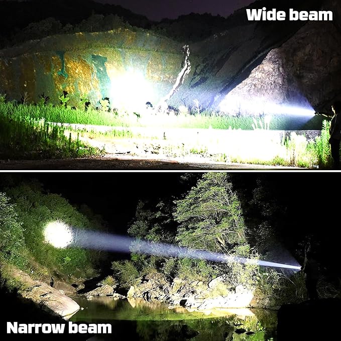 azamine Rechargeable Flashlights 990000 High Lumens - Super Bright LED Flashlight with 5 Modes, IPX7 Waterproof Powerful Flash Light for Camping Hiking