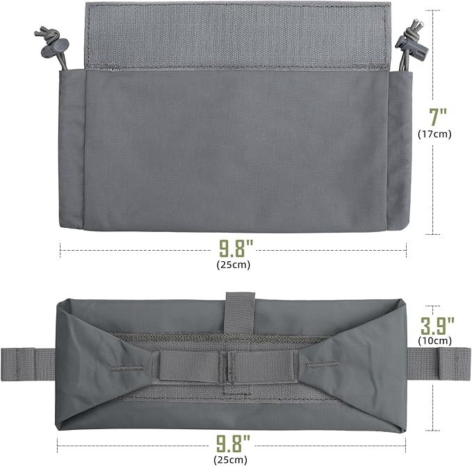 WYNEX Tactical First Aid Drop Dump Pouch, Medical Trauma Roll Up Drop Pouch EMT IFAK Sub Abdominal Carrying Bag with Hook-N-Loop for Chest Rig Vest