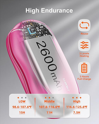 Hand Warmers Rechargeable 2 Pack - 15Hrs Long Heating Rechargeable Heater, Reusable Handwarmers, Portable Pocket Electric Hand Warmer Use As Winter Warm Christmas Birthday Gift