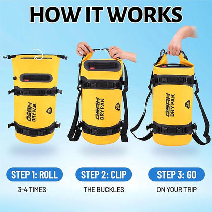 Waterproof Dry Bag - Motorcycle Luggage Tail Bag with Straps for Back Seat, Roll Top Lightweight Waterproof Backpack Sack for Travel, Swimming, Boating, Kayaking, Camping and Beach