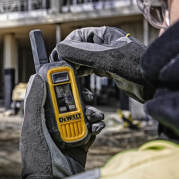 DEWALT DXFRS300 1 Watt Heavy Duty Walkie Talkies with Headsets - Waterproof, Shock Resistant, Long Range & Rechargeable Two-Way Radio with VOX (4 Pack) (2DXFRS300-SV1)