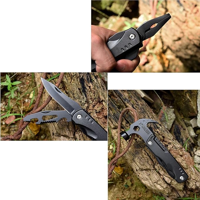 1X Survival Tools Gadgets Multitool Hammer, Father's Day Gifts Birthday Present for Men Dad Boy Grandpa, 14 in 1 DIY Survival Gadget Kit Tool Camping Backpacking Accessories
