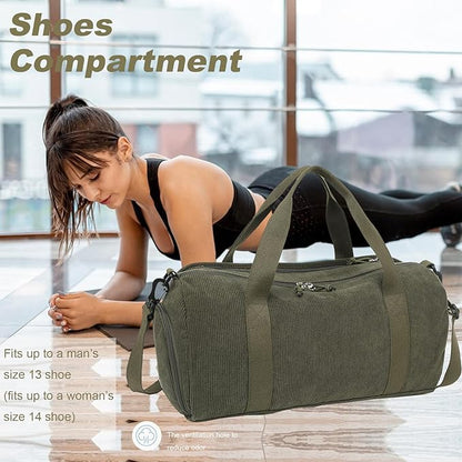 Duffle Bag for Gym Sports Women Girls Workout Travel Bag Weekender with Shoe Compartment and Wet Pocket