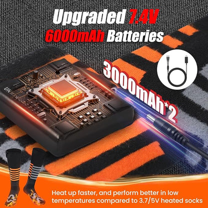 Heated Socks, Rechargeable Heated Socks for Men Women, Battery Powered Foot Warmer with APP Control for Winter Hunting Skiing Camping Hiking