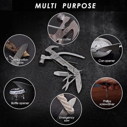 Fathers Gifts for Dad from Daughter Son MY FAVORITE CHILD GAVE ME THIS Hammer Multitool Camping, 12 In 1 Pocket Multi Survival Tools Cool Gadgets Christmas Birthday Gifts for Men Dad boyfriend