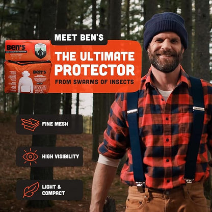 Ben's InvisiNet Bug Jacket & Mitts - Durable & Comfortable Insect Protection for Outdoor Activities - Fine Mesh Bug Net