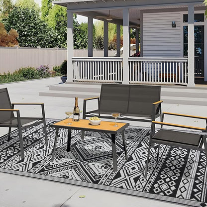 Outdoor Rug 6x9 ft Waterproof, Reversible Outdoor Plastic Straw Rug for Patios Clearance, Outdoor Area Rug Carpet RV Mat for Camping Backyard Deck Porch