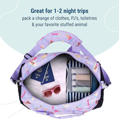 Wildkin Kids Overnighter Duffel Bag – Carry-On Size, Ideal for School & Sleepovers – Sweet Dreams