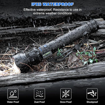 Cinlinso Flashlights High Lumens Rechargeable, 990,000 Lumens Super Bright Led Flash Light, 7 Modes with COB Light, IPX6 Waterproof, Handheld Powerful Flashlight for Home, Camping, Emerge∩cies