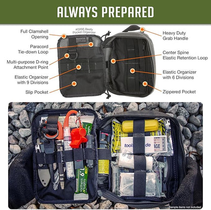 MAXPEDITION Beefy Pocket Organizer, Compact, MOLLE-Compatible, 1000D Nylon Tactical Pouch, Everyday Carry Tool and Gear Storage for Outdoor, Tactical, Survival, 0266