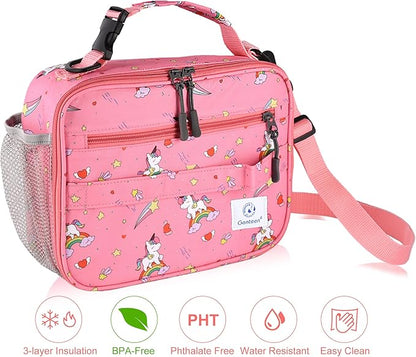 Genteen Lunch Box Kids, Prints Insulated Lunch Bag Kids Boys Girls,Soft Bag Mini Cooler Back to School Thermal Meal Tote Kit Lunch Box for School,Work,Outdoor - Star