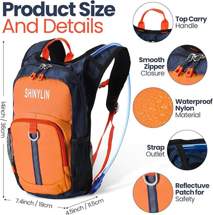 1 Pcs Kids Hydration Backpack with 1.5L Hydration Water Bladder Lightweight Water Backpack Hydration Pack
