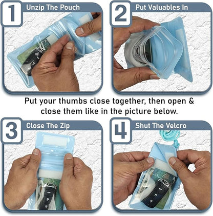 Waterproof Car Key FOB Pouch Submersible Dry Bag Holder for ID Credit Cards Cash Keys Case Swim Surf Floating Wallet