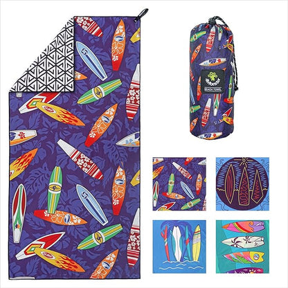 4Monster Microfiber Beach Towel Quick Dry,Super Absorbent Lightweight Travel Towel for Swimmers, Sand Free Camping Towel, Beach Towels for Pool, Swim, Water Sports,Yoga,Gym,Backpacking