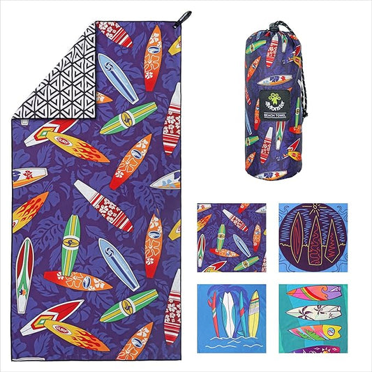 4Monster Microfiber Beach Towel Quick Dry,Super Absorbent Lightweight Travel Towel for Swimmers, Sand Free Camping Towel, Beach Towels for Pool, Swim, Water Sports,Yoga,Gym,Backpacking